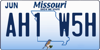 MO license plate AH1W5H