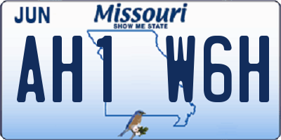 MO license plate AH1W6H
