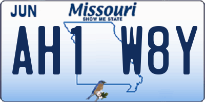 MO license plate AH1W8Y