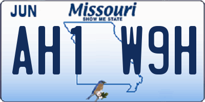 MO license plate AH1W9H