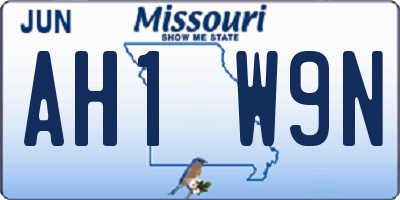 MO license plate AH1W9N