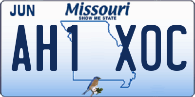 MO license plate AH1X0C