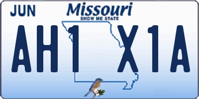 MO license plate AH1X1A