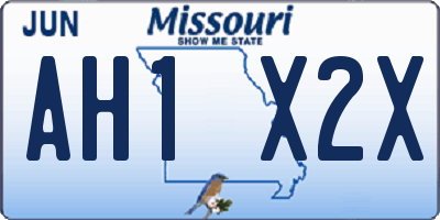 MO license plate AH1X2X