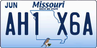 MO license plate AH1X6A
