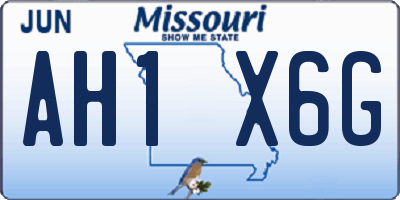 MO license plate AH1X6G