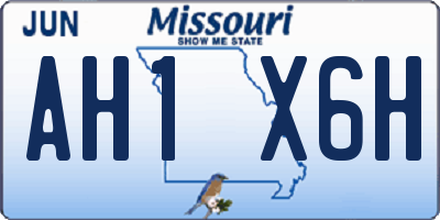 MO license plate AH1X6H