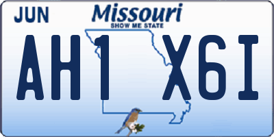 MO license plate AH1X6I