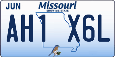 MO license plate AH1X6L