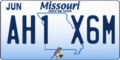 MO license plate AH1X6M