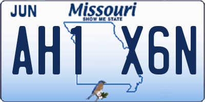 MO license plate AH1X6N