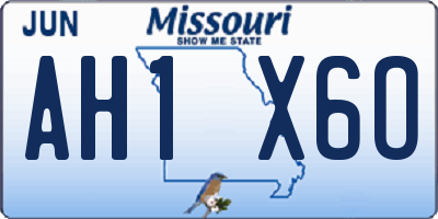 MO license plate AH1X6O