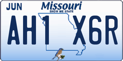 MO license plate AH1X6R