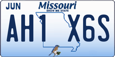 MO license plate AH1X6S