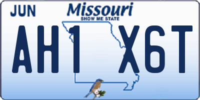 MO license plate AH1X6T