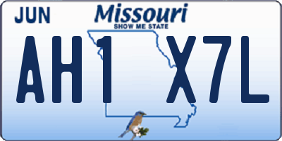 MO license plate AH1X7L