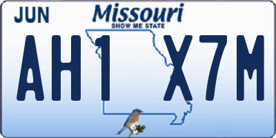 MO license plate AH1X7M