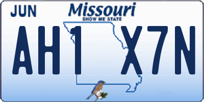 MO license plate AH1X7N