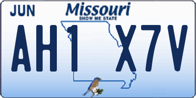 MO license plate AH1X7V