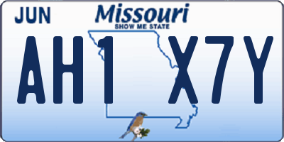 MO license plate AH1X7Y