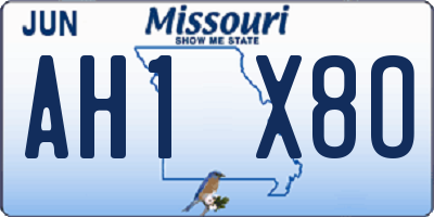 MO license plate AH1X8O