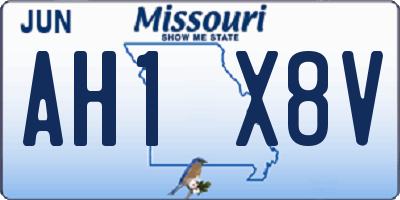 MO license plate AH1X8V