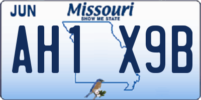 MO license plate AH1X9B