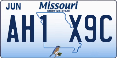 MO license plate AH1X9C