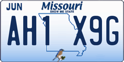 MO license plate AH1X9G