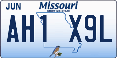 MO license plate AH1X9L