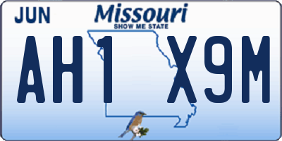 MO license plate AH1X9M