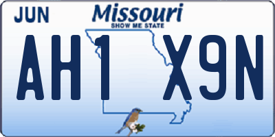 MO license plate AH1X9N