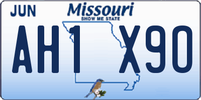 MO license plate AH1X9O