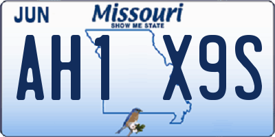 MO license plate AH1X9S