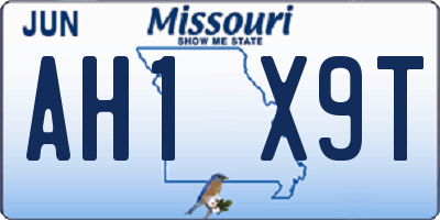 MO license plate AH1X9T