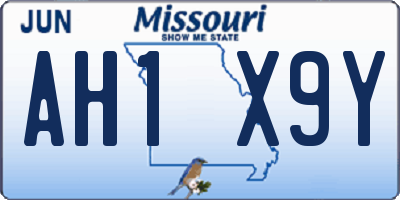 MO license plate AH1X9Y