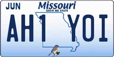 MO license plate AH1Y0I