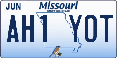 MO license plate AH1Y0T