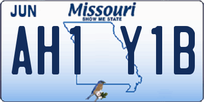 MO license plate AH1Y1B