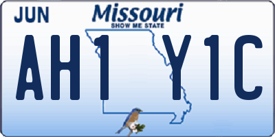 MO license plate AH1Y1C