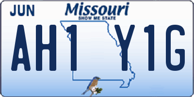 MO license plate AH1Y1G