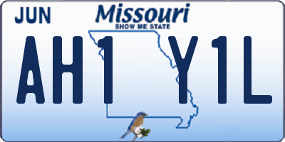 MO license plate AH1Y1L