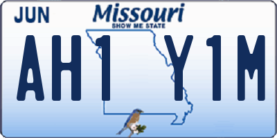 MO license plate AH1Y1M