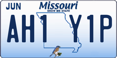 MO license plate AH1Y1P