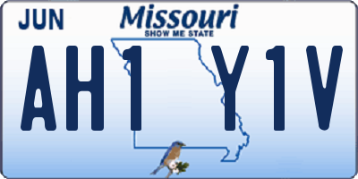 MO license plate AH1Y1V