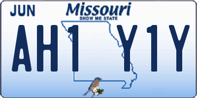 MO license plate AH1Y1Y