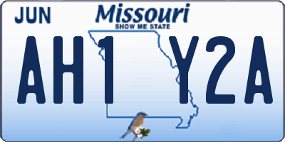 MO license plate AH1Y2A