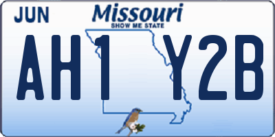 MO license plate AH1Y2B