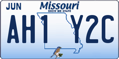 MO license plate AH1Y2C