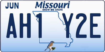 MO license plate AH1Y2E